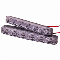 Ходовые огни  SKYWAY 12V 6 диодов 6 W (~155*35*20мм) 2шт SHDX-D023-A